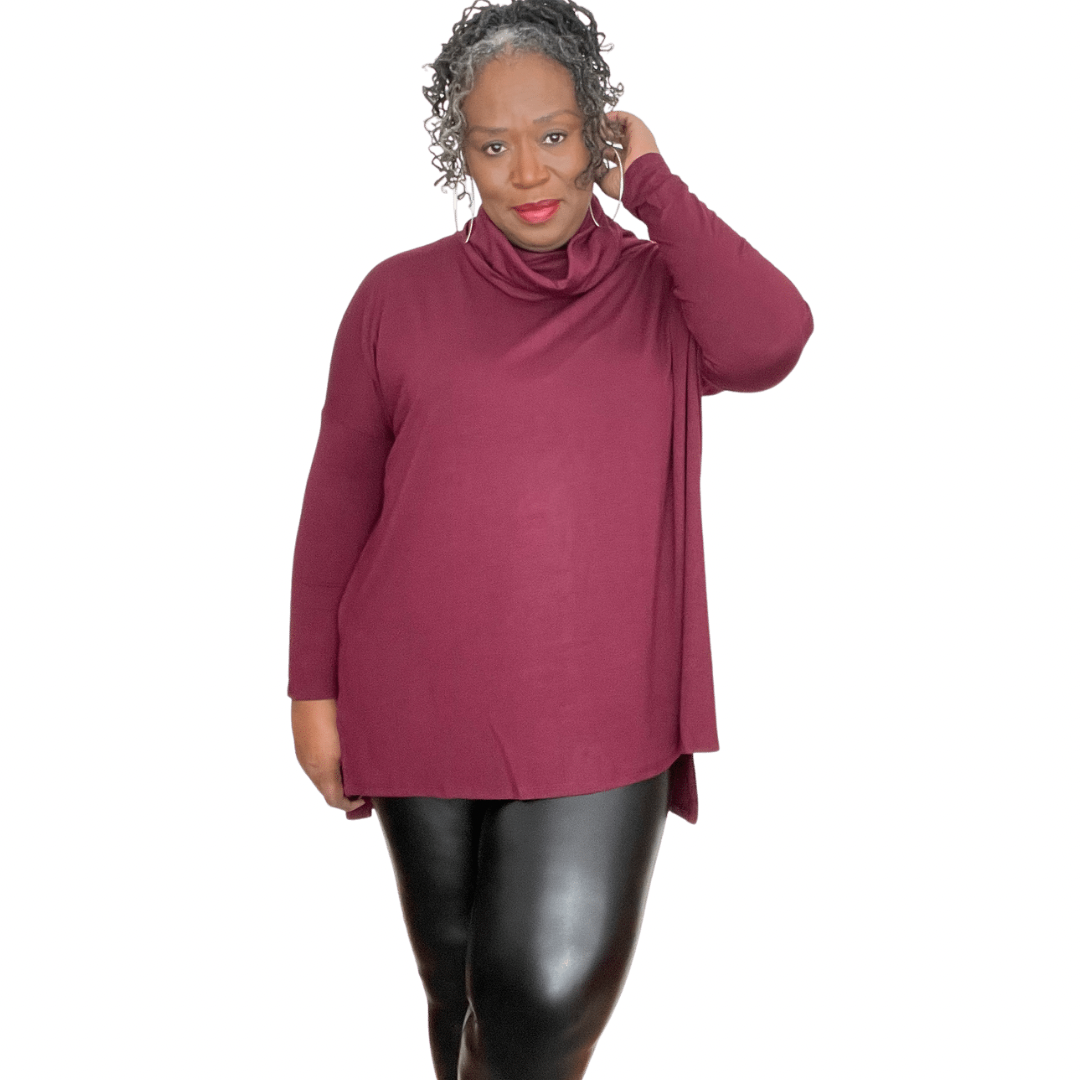 Plus size funnel neck sweater best sale