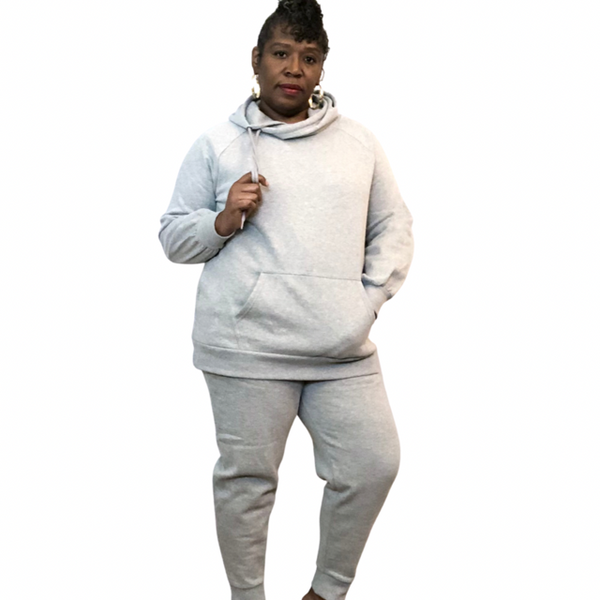 Sweat Suit Jogger Pant Hoodie Plus Size Set 1x 2x 3x Heather Gray