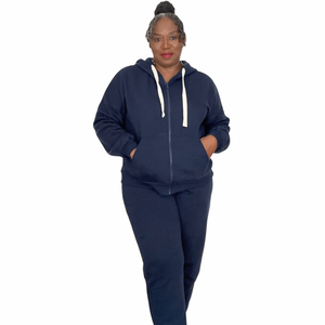 Plus Size Hoodie and Sweatpants Sweatsuit Size Set 1x 2x 3x Navy Blue