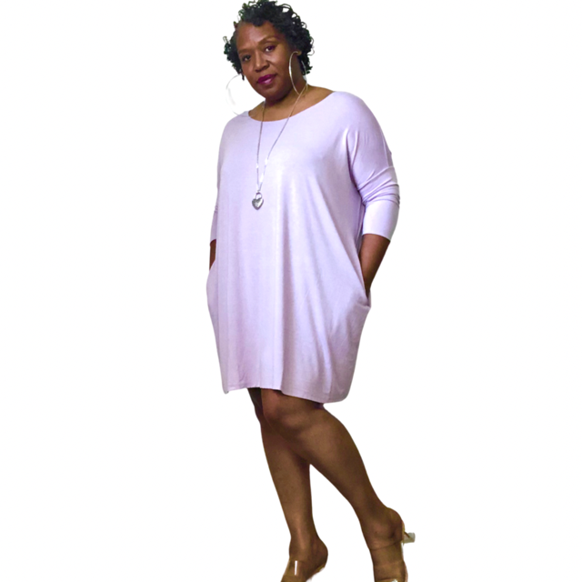 Tunic Top Dress Plus Size 1x 2x 3x Lavender